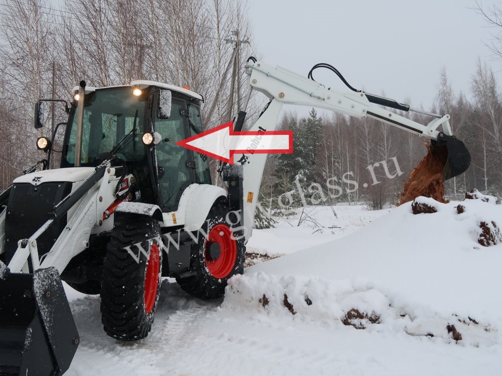 Экскаватор-погрузчик Bobcat B700/730/750/780 - Стекло дверное левое (закаленное)