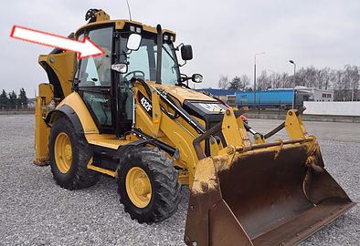 Экскаватор-погрузчик Caterpillar 428 e/432e/434e/444e 2006 - Стекло дверное правое верхнее (закаленное)