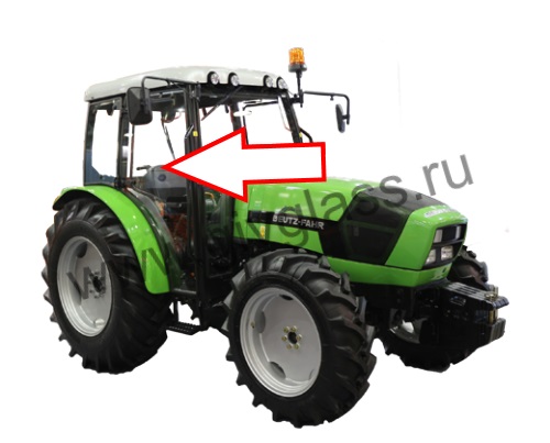 Трактор Deutz-Fahr Agrolux 4.80 - Стекло дверное правое (закаленное), размер 1516 мм * 780 мм, № 24SMTN-4-1