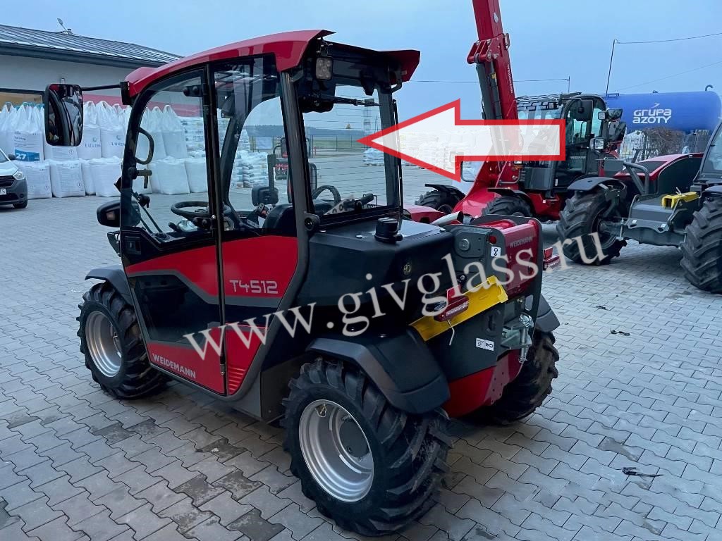 Телескопические погрузчики Weidemann T4512 - Стекло заднее (закаленное)