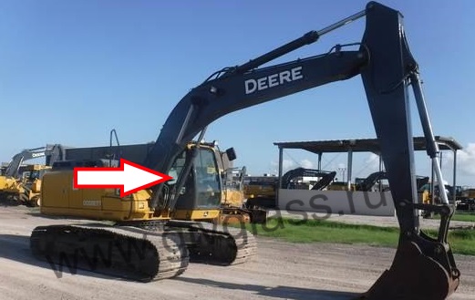 Гусеничный экскаватор John Deere LC 200 G /LC 240 G/ LC 260 G/LC 300 G / LC 330 G / LC 360 G - Стекло кузовное правое возле стрелы (закаленное)