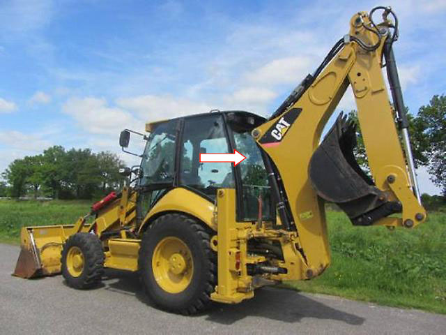 Экскаватор-погрузчик Caterpillar 428 e/432e/434e/444e 2006 - Стекло заднее верхнее (закаленное) 