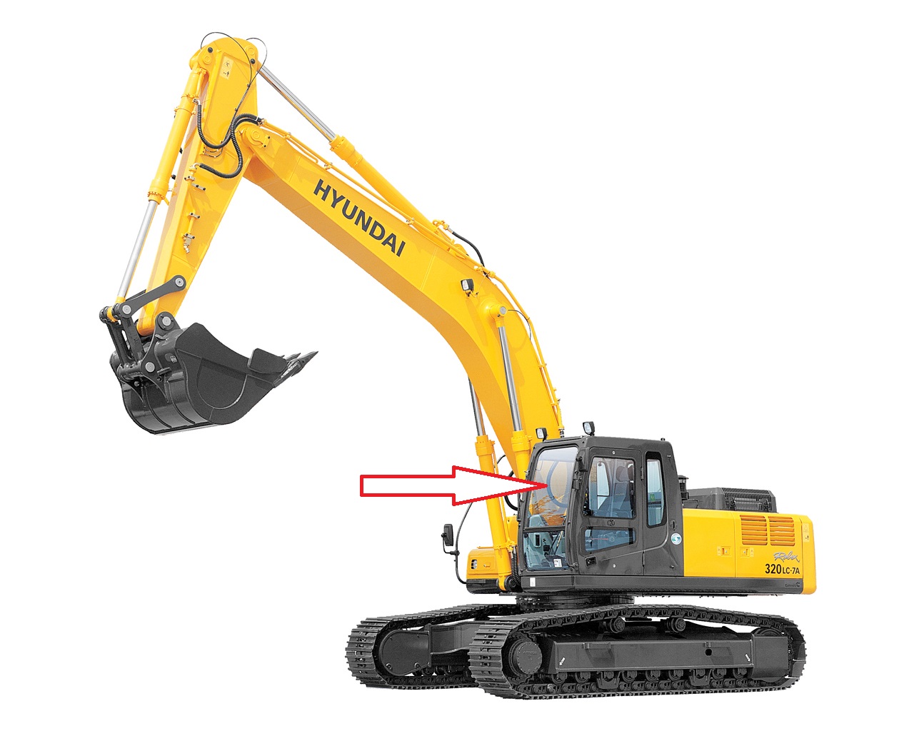 Экскаватор HYUNDAI ROBEX 210 LC-7 | 260 LC-7 | 290 LC-7 | 300 LC-7 | 330 LC-7 | 450 LC-7 | 480 LC 7 | 2003 год -  - Стекло лобовое верхнее (закаленное)