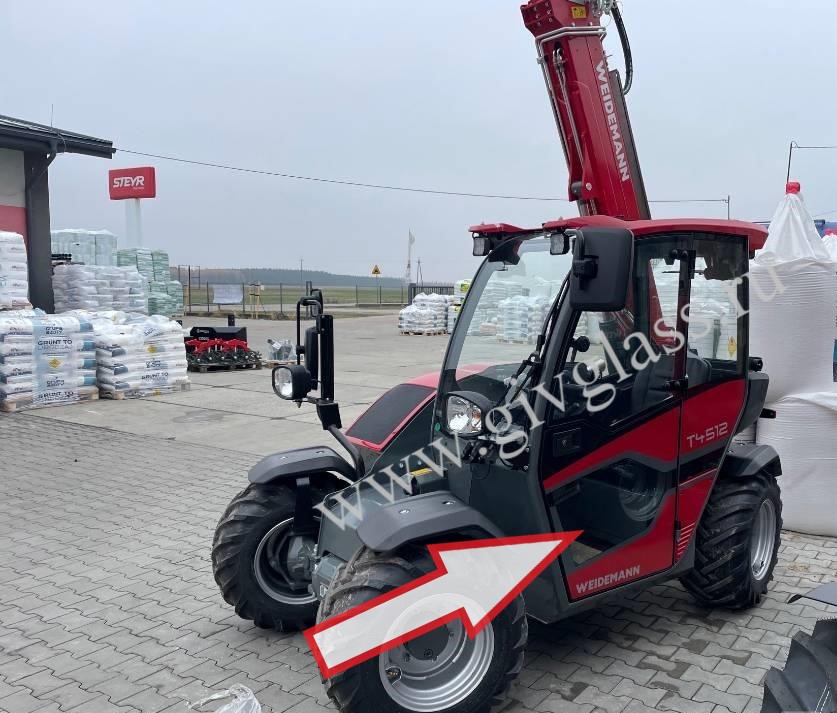 Телескопические погрузчики Weidemann T4512 - Стекло дверное нижнее (закаленное)