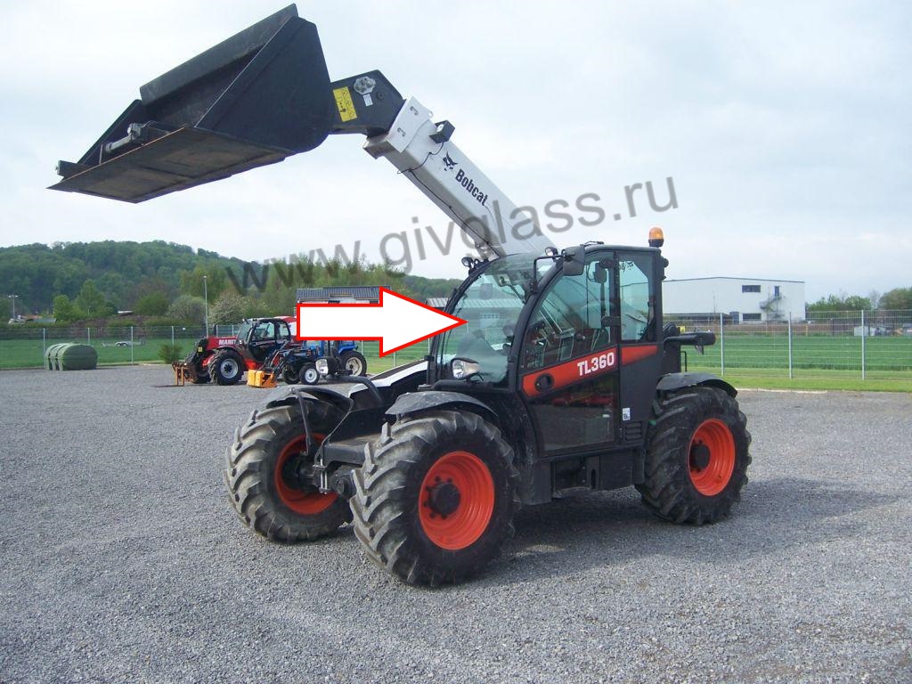 Телескопический погрузчик BOBCAT TL360, TL470 - Стекло лобовое  (триплекс)