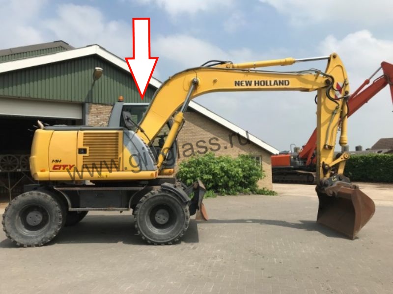 Экскаватор New Holland MH City - 
Cтекло крыши кабины