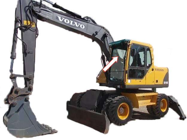 Экскаватор Volvo EW 140 b |145 b |160 b |180 b |EC 180 Blc | 210 Blc | 240 Blc | 290 Blc | 460 Blc 2003 - Стекло лобовое верхнее (закалённое) 