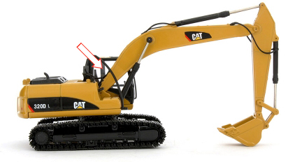 Экскаватор гусеничный Caterpillar 320 DL/324 DL/325 DL/319 DLN/320 DLN/320 D/ 312 D2L/329 DL/336 DL  - Стекло кузовное правое возле стрелы (закаленное) 