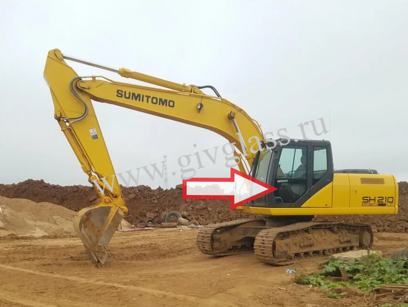 Гусеничный/колесный экскаватор SUMITOMO SH 210-5 - Стекло дверное нижнее левое (закаленное) 
Номер в каталоге KHN15510P