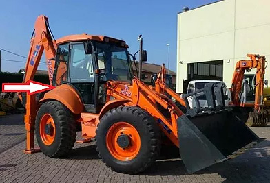Экскаватор-погрузчик Fiat Hitachi FB 100-2/200-2 - Стекло кузовное заднее правое треугольник (закалённое)