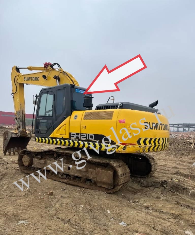 SUMITOMO SH 210-6 /SH300-6  - Стекло заднее (закаленное)
