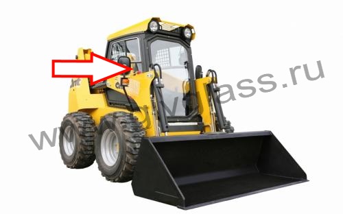 Мини-погрузчик ANT-1000 - Стекло боковое нижнее , толщина 5 мм, размер 867 мм * 560 мм