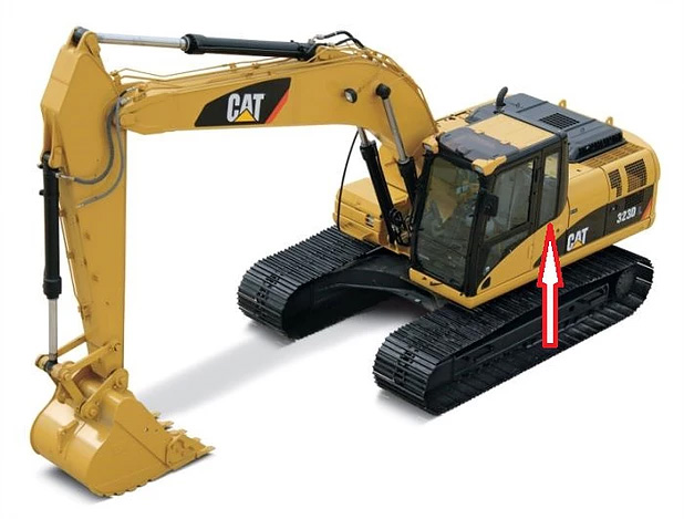 Экскаватор гусеничный Caterpillar 320 DL/324 DL/325 DL/319 DLN/320 DLN/320 D/ 312 D2L/329 DL/336 DL  - Стекло кузовное заднее левое (закаленное) 
