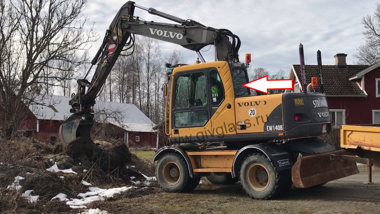 Экскаватор Volvo EW 140 b |145 b |160 b |180 b |EC 180 Blc | 210 Blc | 240 Blc | 290 Blc | 460 Blc 2003 - Cтекло заднее 