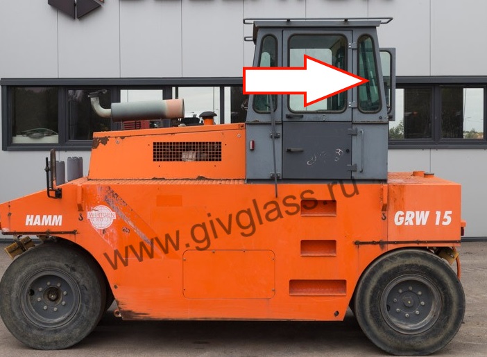 Каток HAMM GRW-10/15/20 - Стекло кузовное заднее левое (закаленное)