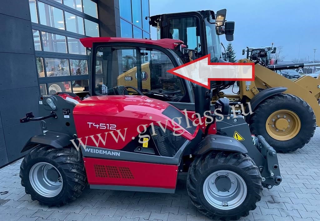 Телескопические погрузчики Weidemann T4512 - Стекло правое (закаленное)