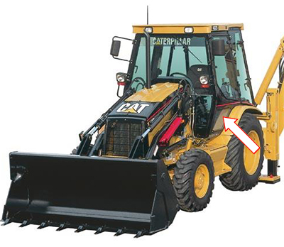 Экскаватор-погрузчик Caterpillar 428 D 97/432 D 97 - Стекло дверное (кузовное) нижнее левое (закаленное)