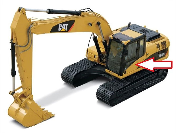 Экскаватор гусеничный Caterpillar 320 DL/324 DL/325 DL/319 DLN/320 DLN/320 D/ 312 D2L/329 DL/336 DL  - Стекло дверное нижнее левое (закаленное) 