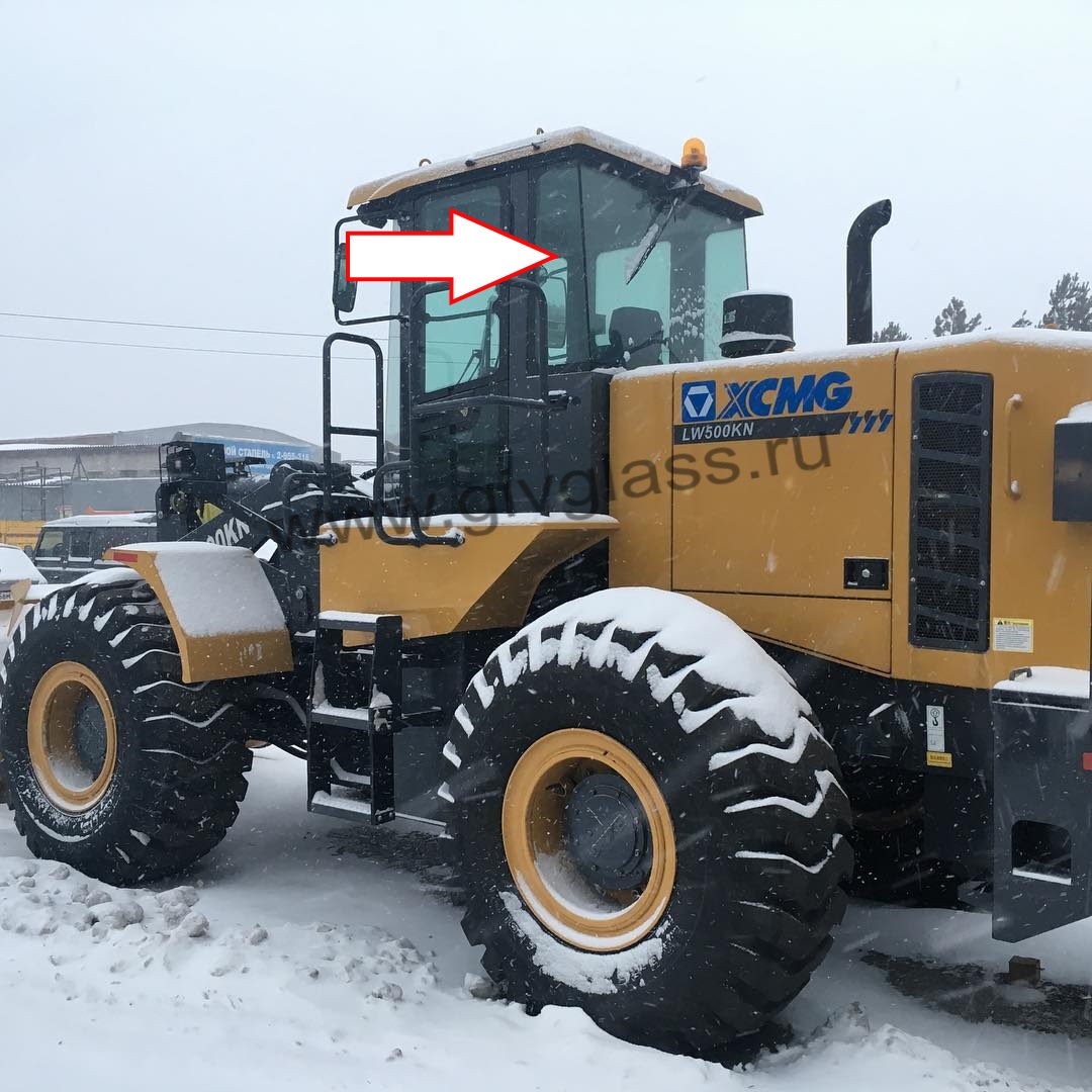 Фронтальный погрузчик XCMG LW500KN - Стекло заднее левое  (закаленное) 