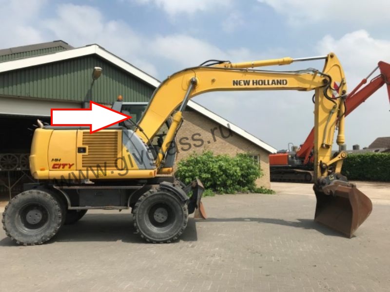 Экскаватор New Holland MH City - Cтекло правое у стрелы
