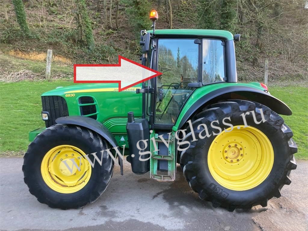 Трактор JOHN DEERE 6830 - Стекло дверное левое 