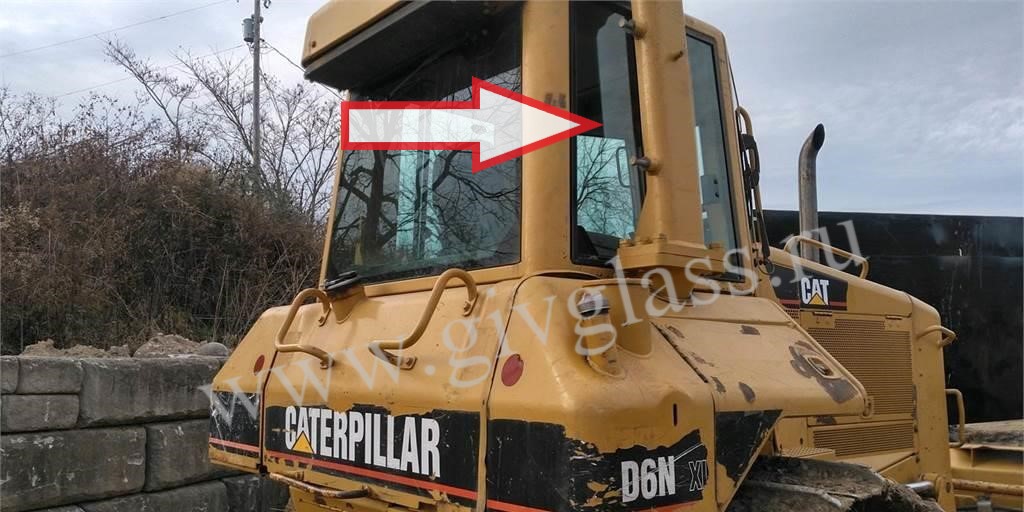 Бульдозер Caterpillar D6NXL - Стекло заднее правое кузовное (глухое) (закаленное)