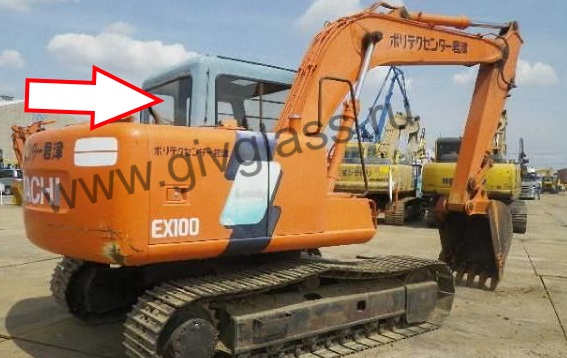 Экскаватор гусеничный Hitachi EX100/120/200/300-3 серия - Стекло заднее (закаленное)