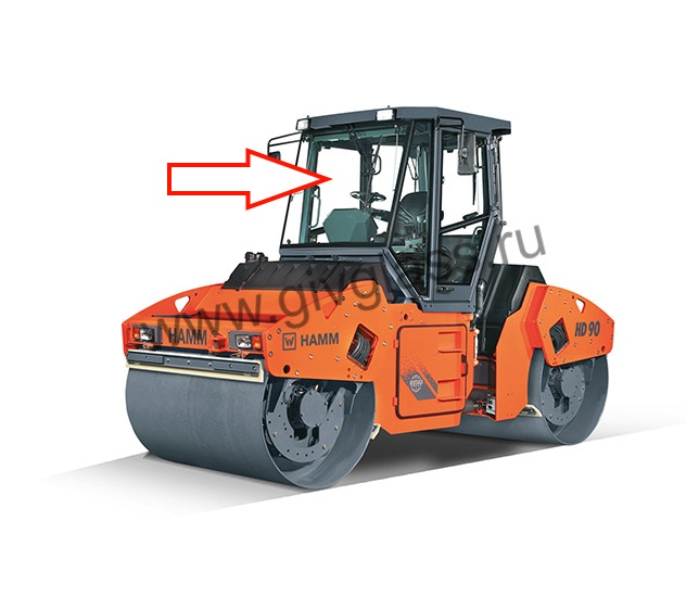 Каток HAMM HD 90/ HAMM HD 110 - Cтекло лобовое среднее (закаленное)