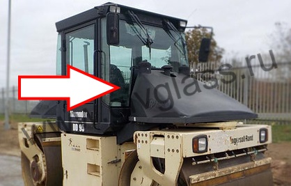 Дорожный каток VOLVO DD 95-1 - Стекло лобовое нижнее правое среднее (закаленное) 
