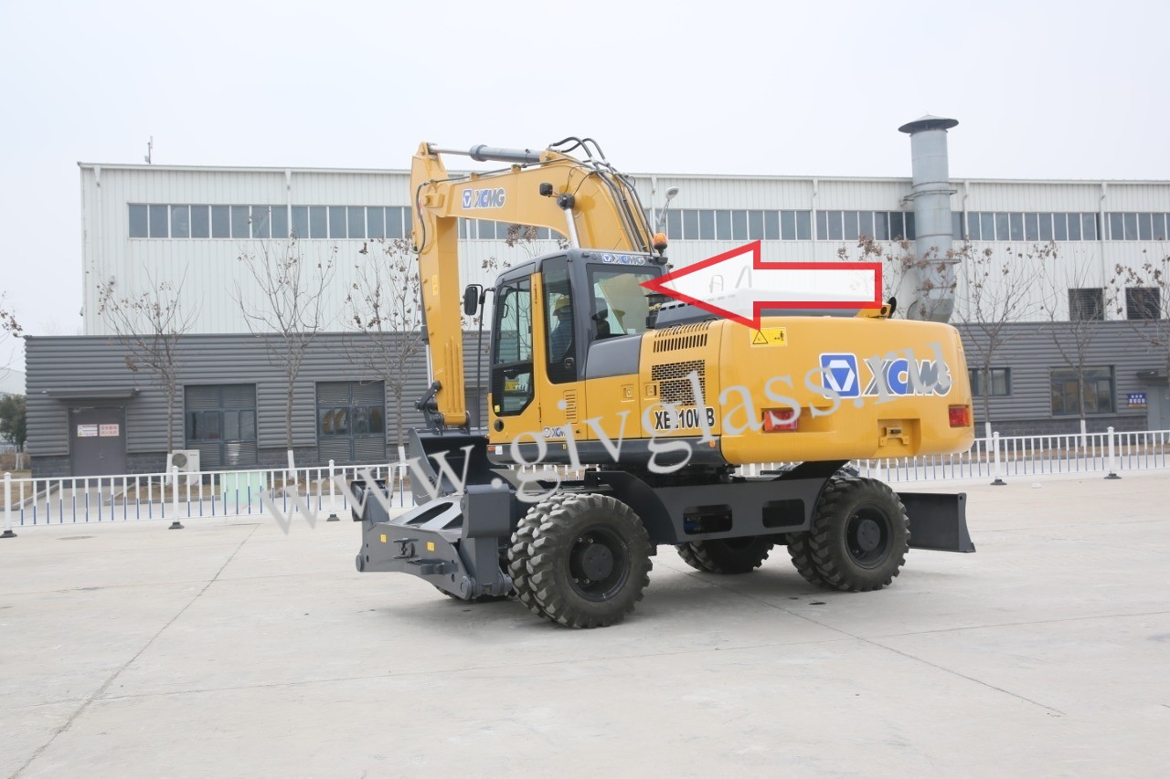 Гусеничный экскаватор XCMG XE210WB  - Стекло заднее (закаленное)