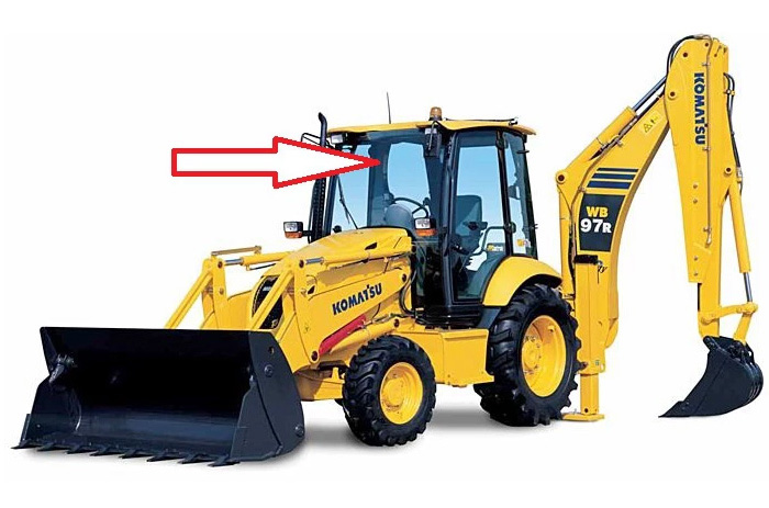 Экскаватор-погрузчик Komatsu WB93R-5/WB97R-5/WB93S-5/WB97S-5 2006 - Стекло лобовое верхнее (триплекс).
Номер в каталоге 42N-54-13300