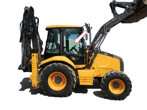 Экскаватор-погрузчик Volvo BL61/Volvo BL71 2009 - Стекло дверное верхнее правое (закалённое) 