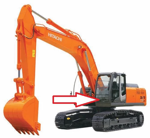 Экскаватор гусеничный (колёсный) Hitachi ZX180/200/210/240/250/270/280/300/330/350/400/470 LC3/ LCN-3 2005 - Стекло лобовое нижнее с шелкографией (закалённое)