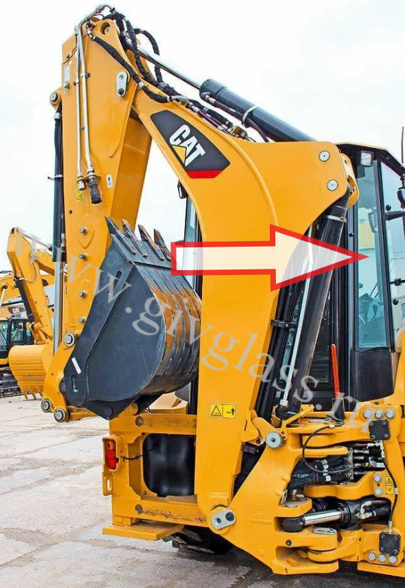 Экскаватор-погрузчик Caterpillar 428f2/432f2/434f2/444f2 2019 года - Стекло заднее правое (закаленное)