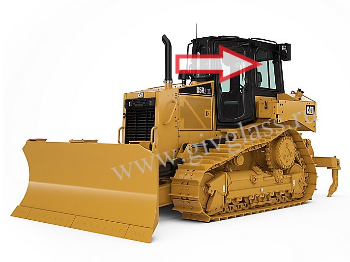 Бульдозер Caterpillar D5R 2XL 2019 года - Стекло форточки левое/правое (ближе к лобовому) (закаленное) цена за шт.