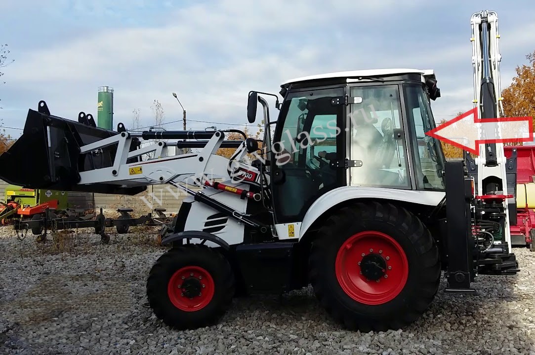 Экскаватор-погрузчик Bobcat B700/730/750/780 - Стекло заднее угловое левое (триплекс)