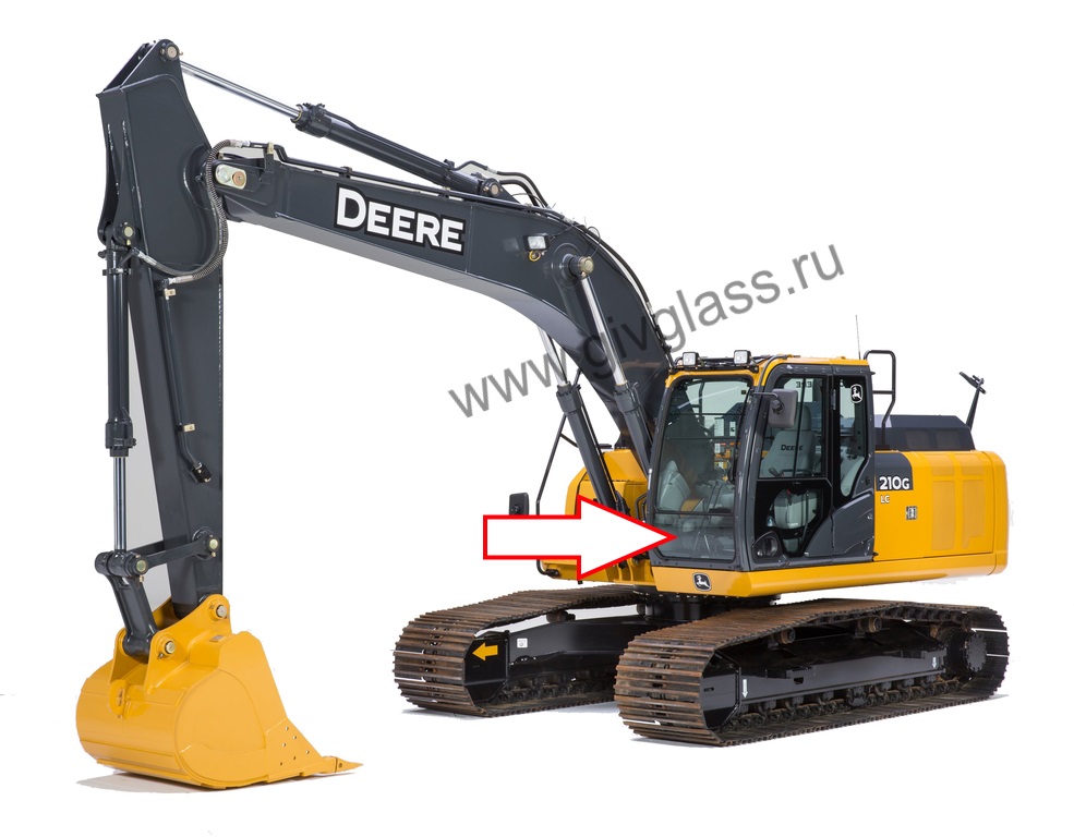 Гусеничный экскаватор John Deere LC 200 G /LC 240 G/ LC 260 G/LC 300 G / LC 330 G / LC 360 G - Стекло лобовое нижнее (триплекс)