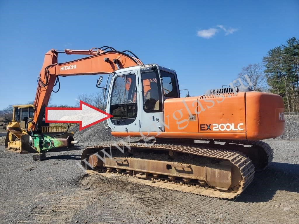 Экскаватор гусеничный Hitachi EX100/120/200/300 5 серии - Стекло дверное нижнее (закаленное) 
Номер в каталоге 4369657