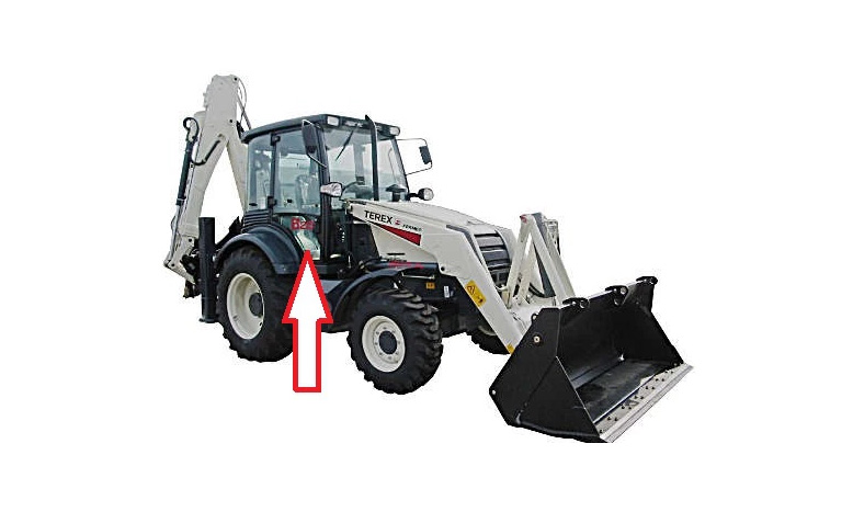 Экскаватор-погрузчик Terex 820/860 - Стекло дверное нижнее правое (закалённое).
Номер в каталоге TEREX 6099907M1