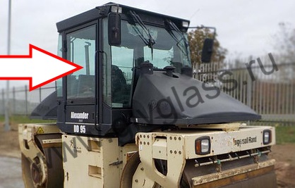 Дорожный каток VOLVO DD 95-1 - Стекло дверное правое (закаленное) 