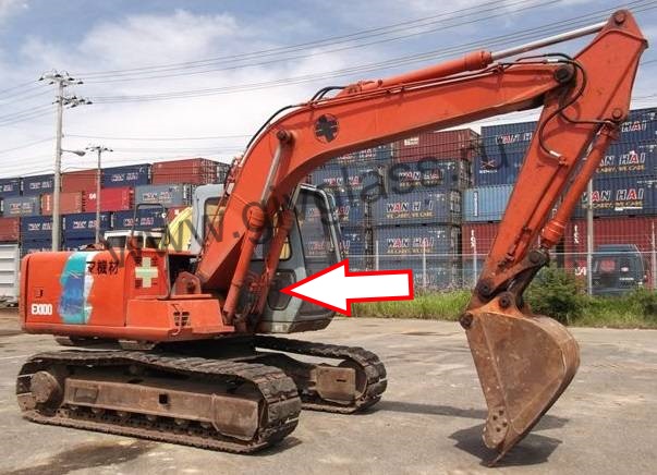 Экскаватор гусеничный Hitachi EX100/120/200/300-3 серия - Стекло правое кузовное нижнее (закаленное)