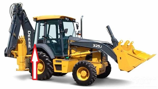 Экскаватор-погрузчик John Deere  315 SК, 325K, 325J,315 SК, 325 SК - Стекло заднее кузовное правое под вклейку (закаленное)
