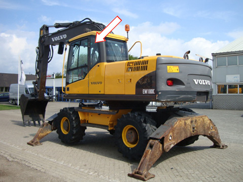 Экскаватор гусеничный (колёсный) Volvo EW140C |EW160C | EW180C | EW140D| EW160D | EW180 D | EC160DL| EC210CL | EC250 DL - Стекло кузовное заднее левое (закалённое)