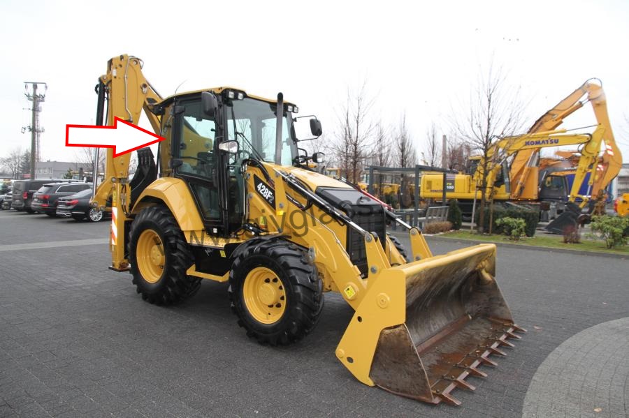 Экскаватор-погрузчик Caterpillar 428f2, 432f2, 434f2, 444f2, 2017 - Стекло кузовное заднее правое верхнее (закаленное)

​
