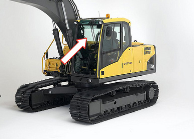 Экскаватор гусеничный (колёсный) Volvo EC 160 / Ew 160 - Стекло лобовое верхнее с шелкографией (закалённое) 