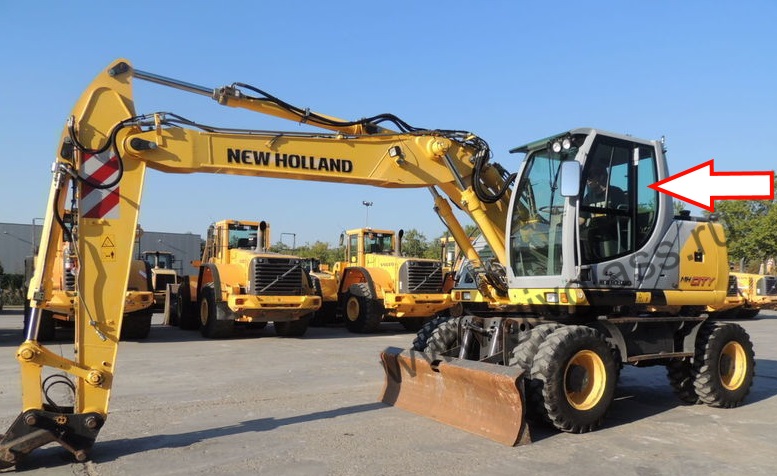 Экскаватор New Holland MH City - Cтекло кузовное левое заднее