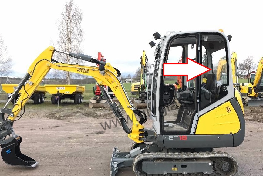 Мини-экскаватор Wacker Neuson ET 18, Wacker Neuson ET 20, Wacker Neuson ET 24 - Стекло кузовное левое (закаленное),

размер 1200 мм *450 мм