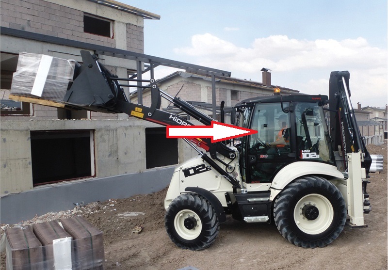 Экскаватор погрузчик HIDROMEK 102B - Стекло дверное левое верхнее (закаленное) 
2011-