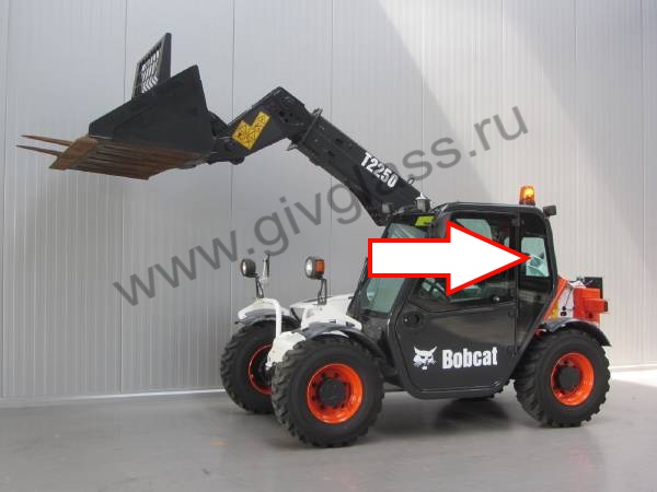 Телескопический погрузчик BOBCAT TL360, TL470 - Стекло кузовное заднее левое (закалённое)