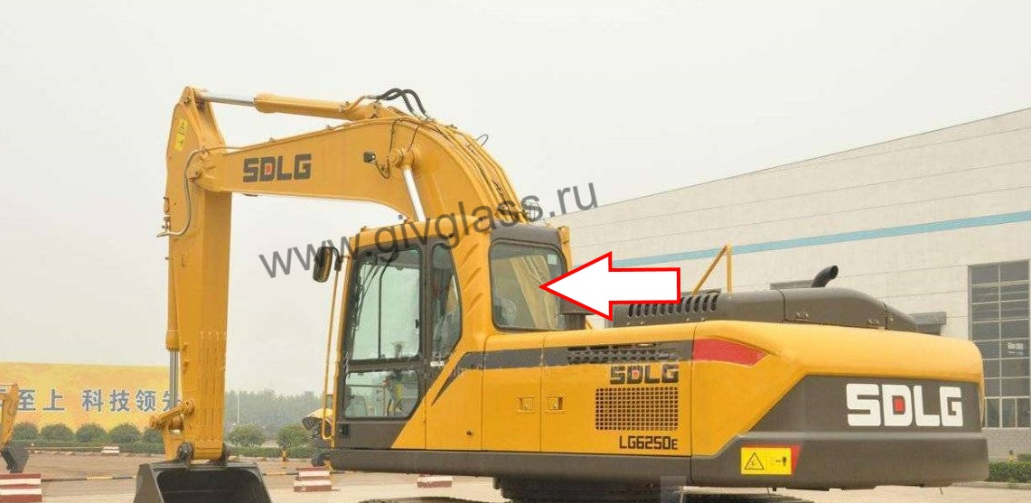 Экскаватор SDLG LG 6210, SDLG LG 6250 - Стекло заднее (закаленное)